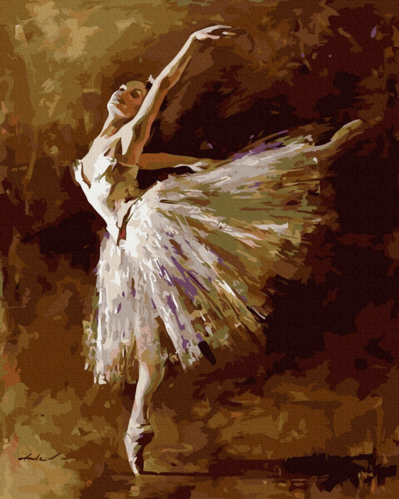 Set pictura pe numere, cu sasiu, Prim balerina, 40x50 cm [1]