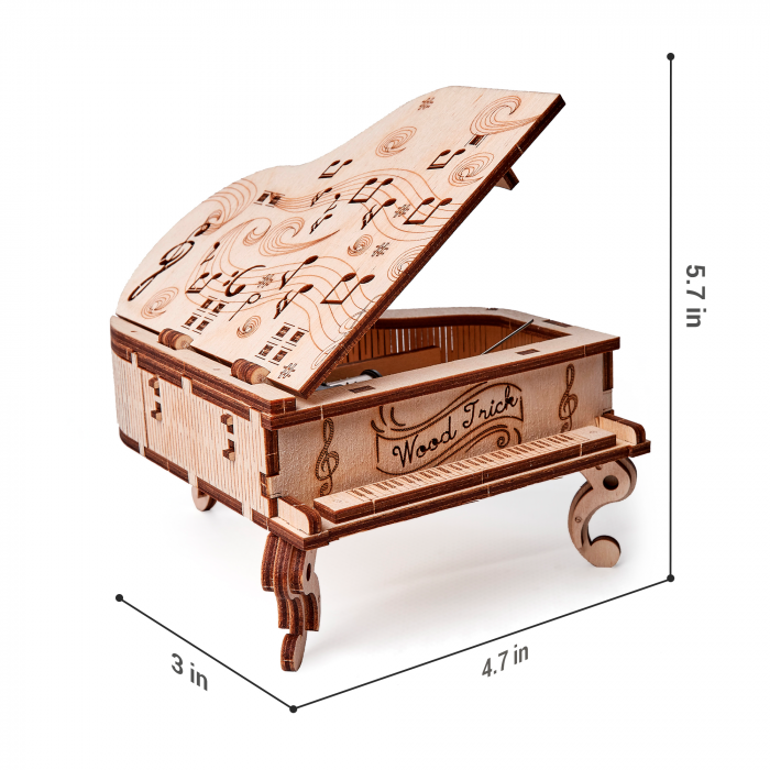 Puzzle 3D Mecanic, cutiuta muzicala, Pian, 36 piese [7]