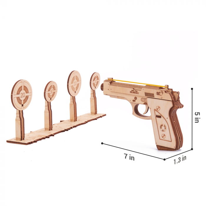 Puzzle 3D Mecanic, Pistol cu tinte, 65 piese [2]