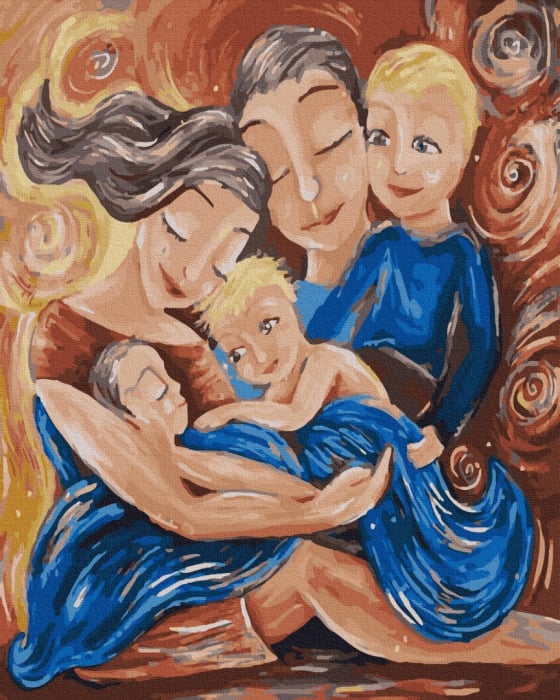 Set pictura pe numere, cu sasiu, Familia, 40x50 cm [1]