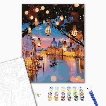 Set pictura pe numere, cu sasiu, Luminile Venetiei, 40x50 cm [2]