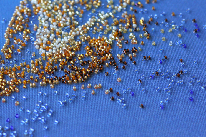 Set broderie cu margele cusute, Aur, 11 culori [3]