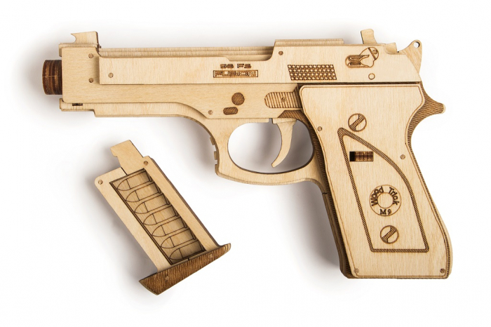 Puzzle 3D Mecanic, Pistol cu tinte, 65 piese [5]