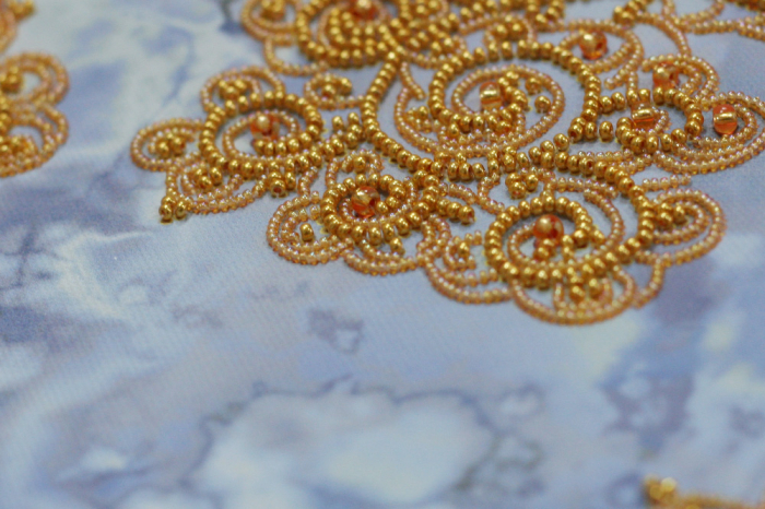 Set broderie cu margele cusute, Pisica lunii, 15 culori [2]