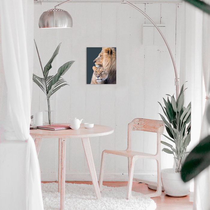 Set goblen cu diamante, cu sasiu, Familie de lei, 40x50 cm [3]