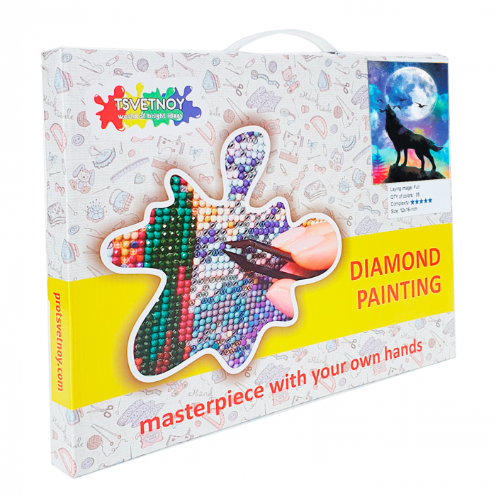 Goblen cu diamante, cu sasiu, Luna Plina, 40x50 cm [4]