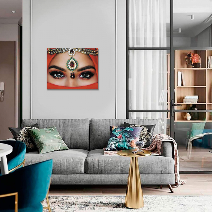 Set goblen cu diamante, cu sasiu, Ochii orientului, 40x50 cm [5]