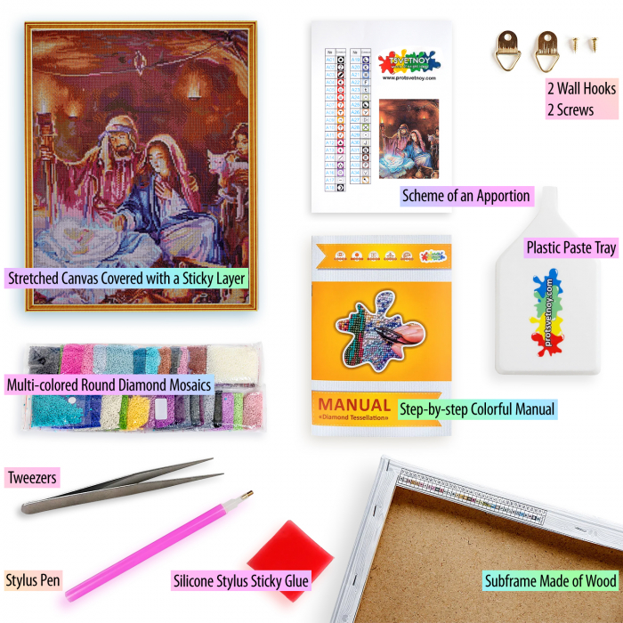 Goblen cu diamante,  Nasterea lui IIsus 50x65 cm [3]