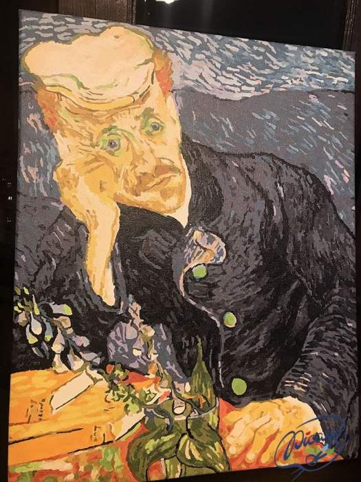 Set pictura pe numere, cu sasiu, Portretul Dr. Gachet - van Gogh, 40x50 cm [2]