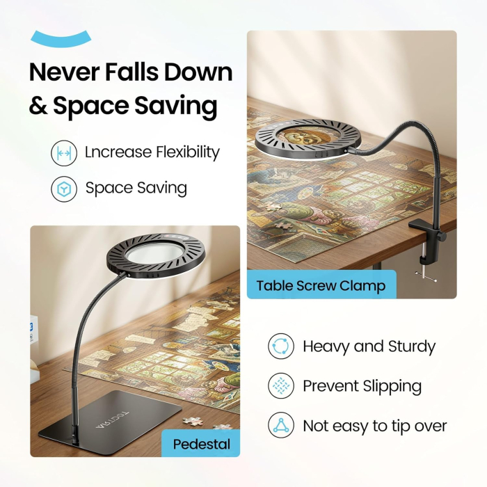 Lupa LED x10, cu picior flexibil si 10 intensitati de lumina [6]