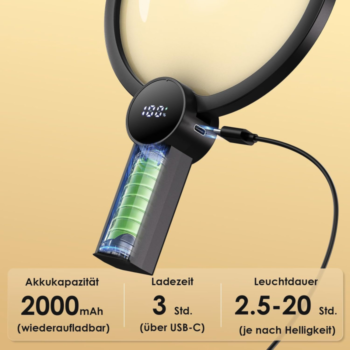 Lupa LED x5, cu 3 modalitati de utilizare, 3 intensitati de lumina, reincarcabila [3]