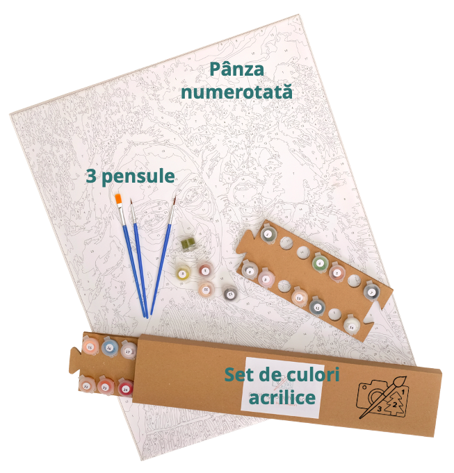 Set pictura pe numere, cu sasiu, Buchet de trandafiri roz pastelat, 40x50 [3]