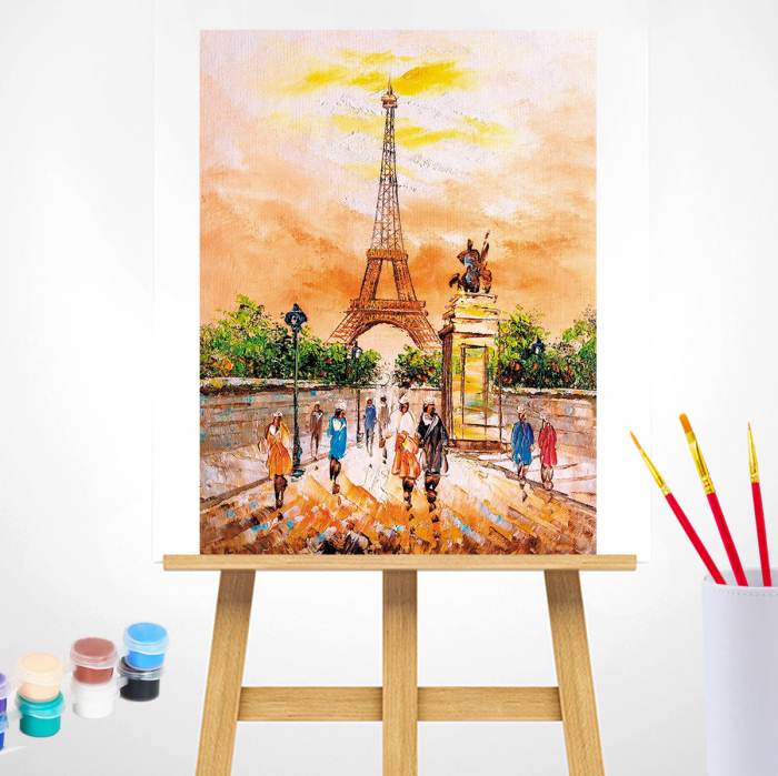 Set pictura pe numere, cu sasiu, Turnul Eiffel 40x50 cm [2]