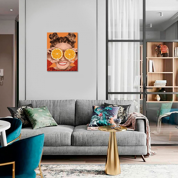 Set pictura pe numere, cu sasiu, Portocaliu, 40x50 cm [3]