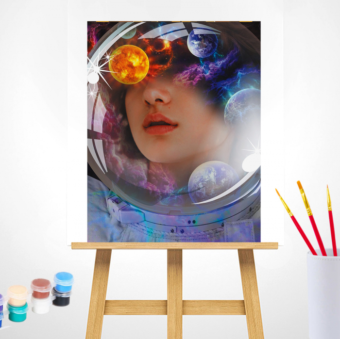 Set pictura pe numere, cu sasiu, Visand la univers, 40x50 cm [2]