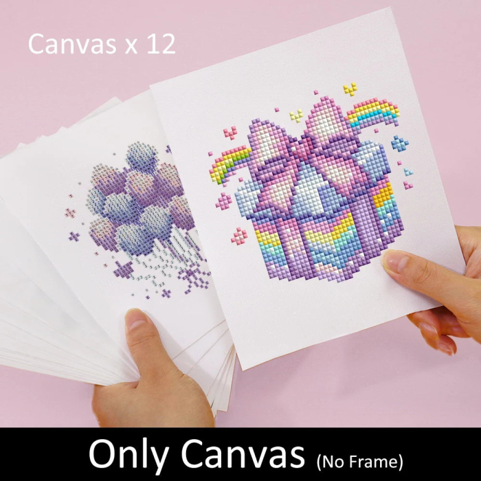 Mini set 12 goblenuri cu diamante, fara sasiu, Fantezie, 18x15 cm [9]
