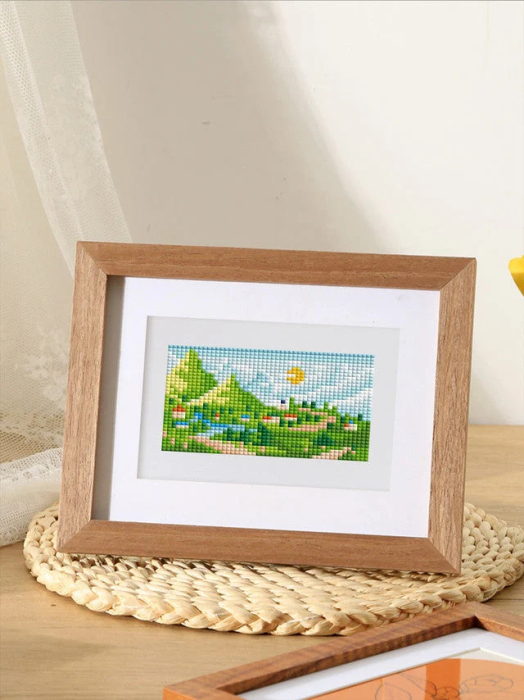 Mini set 12 goblenuri cu diamante, fara sasiu, Peisaje de vara, 18x15 cm [7]