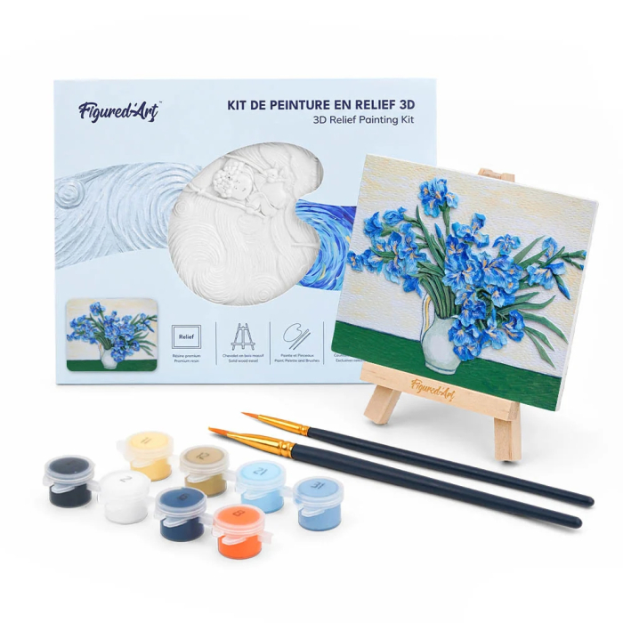 Mini set pictura 3D in relief, Irisi - van Gogh, 13,5x 10,5 cm [3]