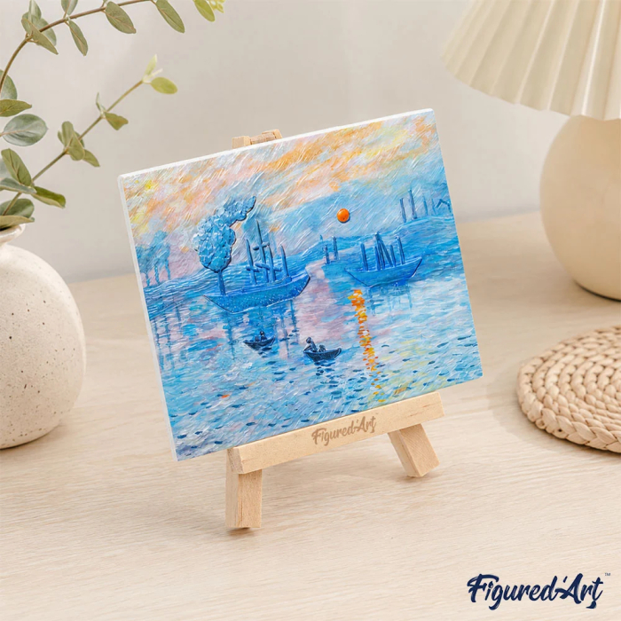 Mini set pictura 3D in relief, Impresie, rasarit de soare - Monet, 13,5x 10,5 cm [2]