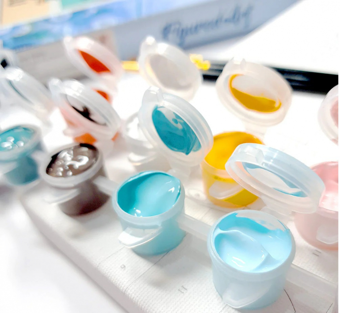 Mini set pictura pe numere, cu sasiu, Elefant art deco, 20x20 cm [7]