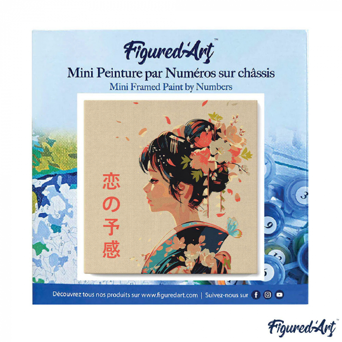 Mini set pictura pe numere, cu sasiu, Iubirea in stil japonez, 20x20 cm [10]