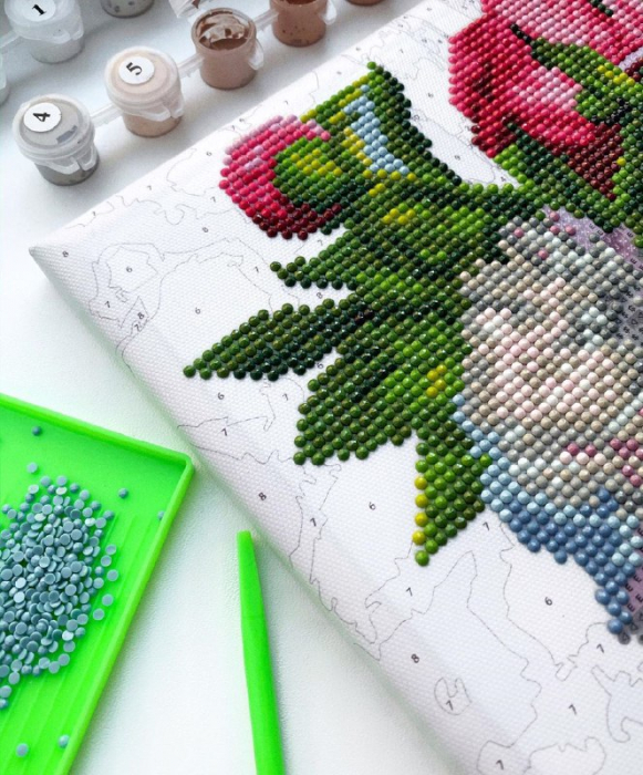 Set pictura pe numere si goblen cu diamante, cu sasiu, Urmeaza-ma: vele purpurii, 40x50 cm [5]