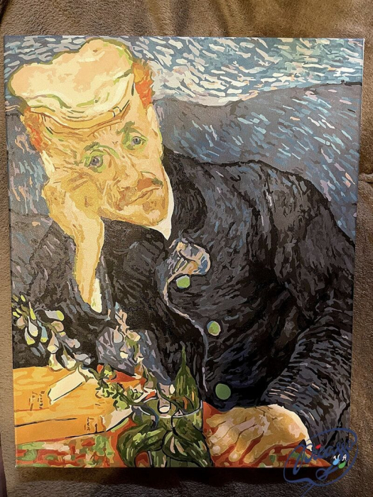Set pictura pe numere, cu sasiu, Portretul Dr. Gachet - van Gogh, 40x50 cm [3]