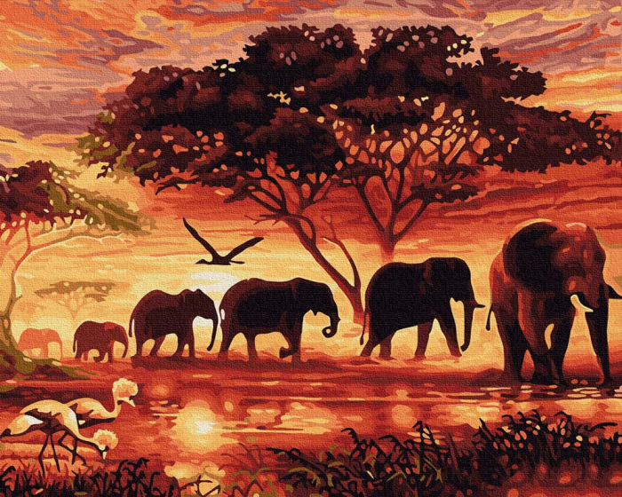 Set pictura pe numere, cu sasiu, Spiritul Africii, 40x50 cm [1]