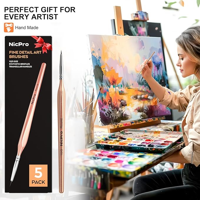 Pensula Nicpro cu varf rotund pentru detalii fine 10/0 [4]