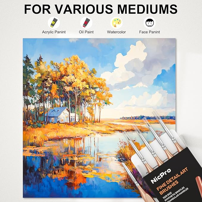 Pensula Nicpro cu varf rotund pentru detalii fine 10/0 [2]