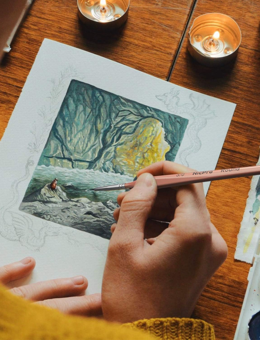 Pensula Nicpro cu varf rotund pentru detalii fine 3/0 [7]