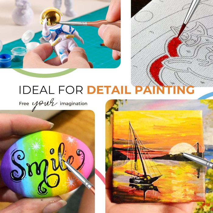 Pensula Nicpro cu varf rotund pentru detalii fine 3/0 [5]