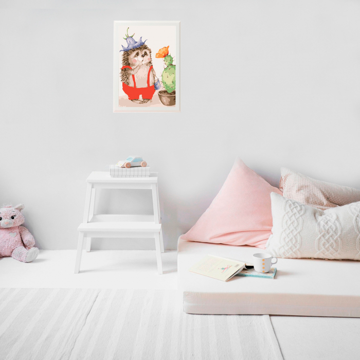 Set pictura pe numere, cu sasiu, Arici surprins [4]