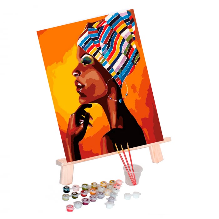 Pictura pe Numere, cu sasiu, Portret African [5]