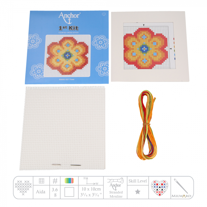 Primul meu set de broderie, Floare, 10X10 cm [2]