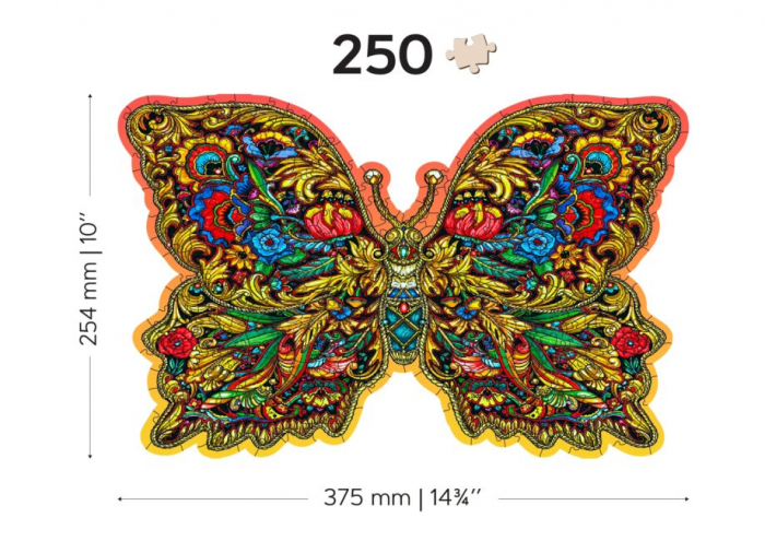 Puzzle 2D, din lemn, Aripi regale, 250 piese [4]