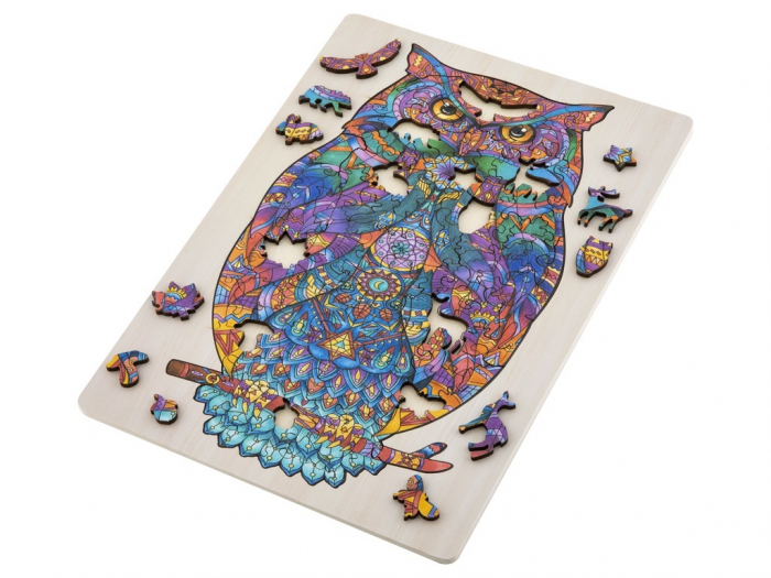 Puzzle 2D, din lemn, Bufnita, 130 piese [5]
