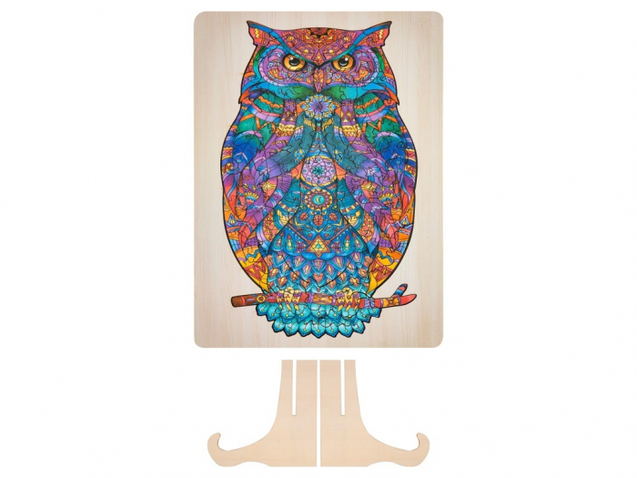 Puzzle 2D, din lemn, Bufnita, 130 piese [2]