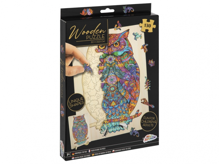 Puzzle 2D, din lemn, Bufnita, 130 piese [8]
