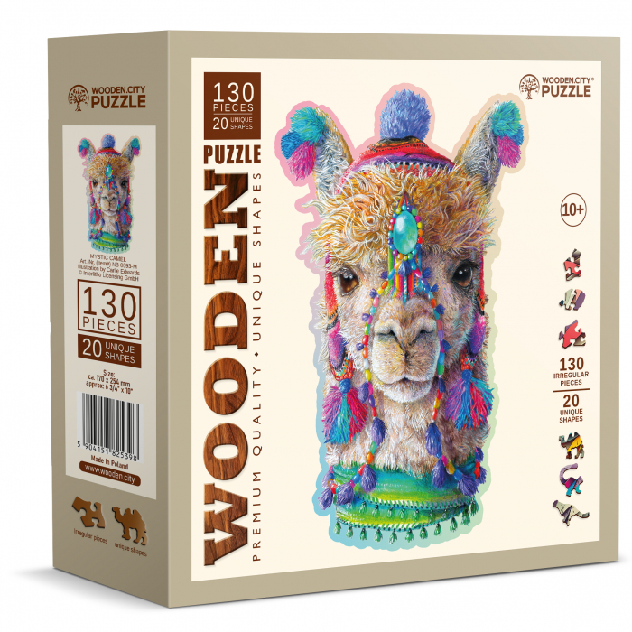 Puzzle 2D, din lemn, Lama mistica, 130 piese [7]