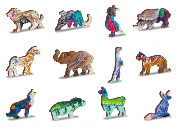 Puzzle 2D, din lemn, Lama mistica, 130 piese [5]