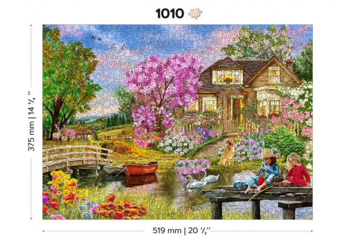 Puzzle 2D, din lemn, Casuta la tara, 1010 piese [3]
