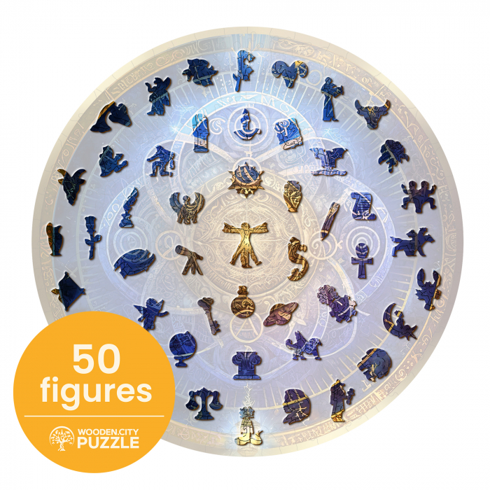 Puzzle 2D, din lemn, Zodiac albastru, 250 piese [4]