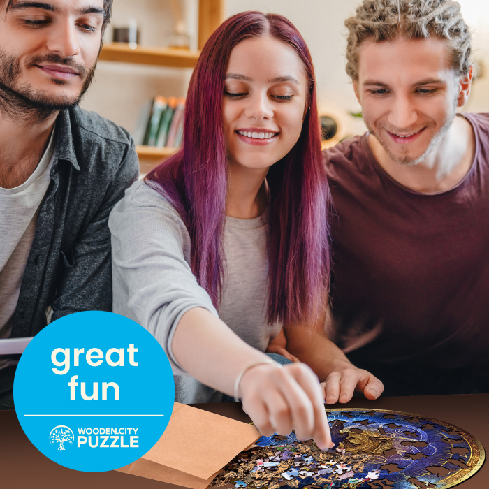 Puzzle 2D, din lemn, Zodiac albastru, 250 piese [7]