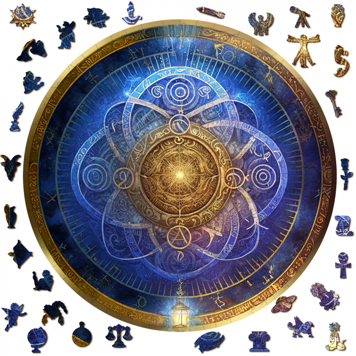 Puzzle 2D, din lemn, Zodiac albastru, 250 piese [2]