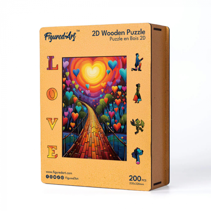 Puzzle 2D, din lemn, Drumul inimilor, 200 piese [7]