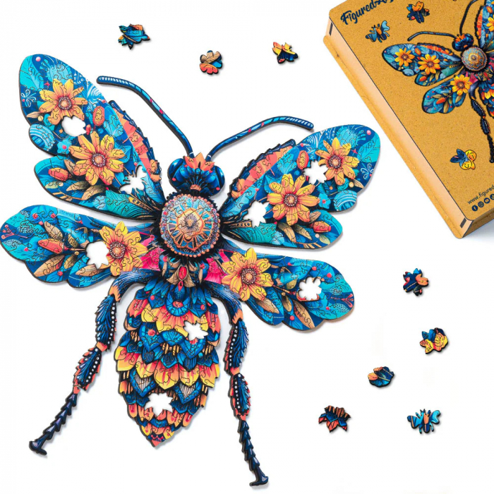 Puzzle 2D, din lemn, Albina florala, 200 piese [2]