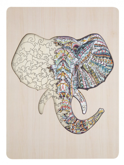 Puzzle 2D, din lemn, Elefant, 137 piese [4]