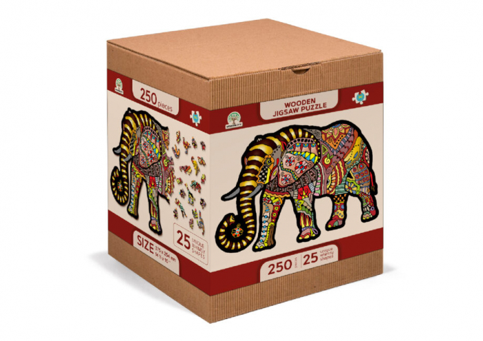 Puzzle 2D, din lemn, Elefant magic, 250 piese [9]