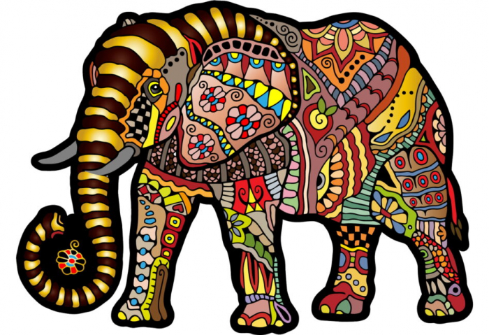 Puzzle 2D, din lemn, Elefant magic, 250 piese [2]